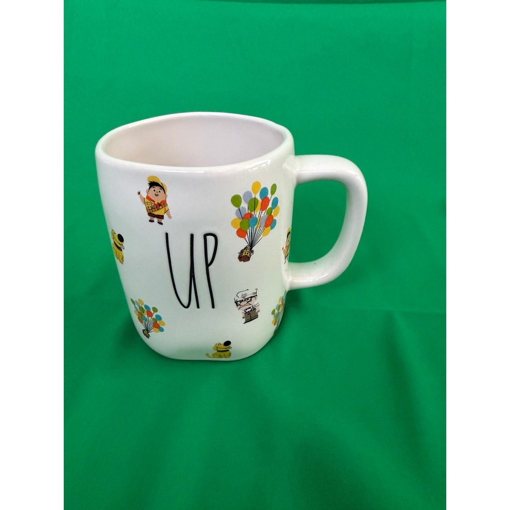 Rae Dunn Disney Pixar Up Mug Carl Russell Dug Balloon House Coffee Cup White